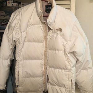 North Face white puffer jacket girls